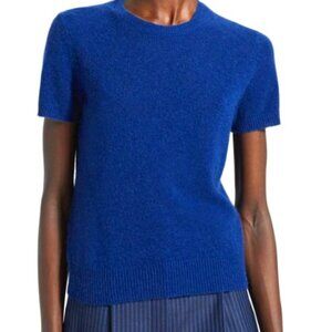 Theory Blue Medium Short Sleeve Cashmere Top NWOT